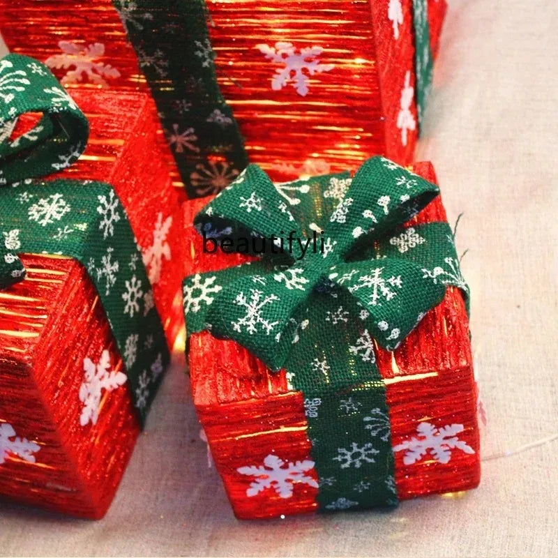 Caixas de presente, decorações de Natal, conjunto de 3 caixas vermelhas festa e feriado