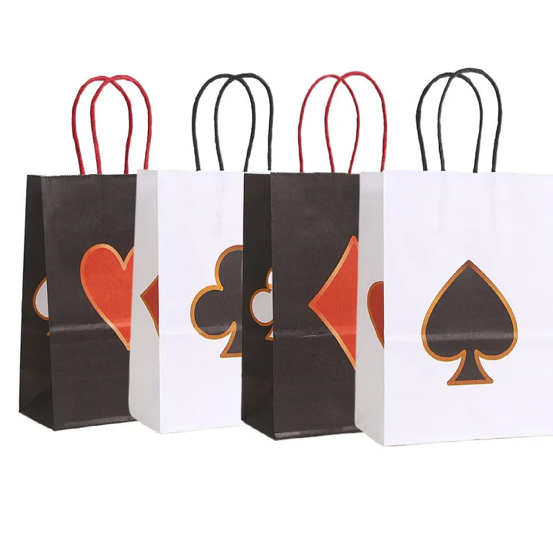 Sacolas de presente de festa de cassino com tema cassino, sacolas guloseimas Las Vegas