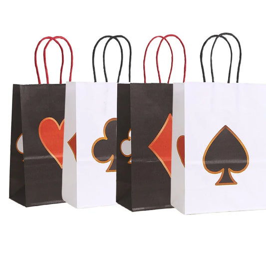 Sacolas de presente de festa de cassino com tema cassino, sacolas guloseimas Las Vegas