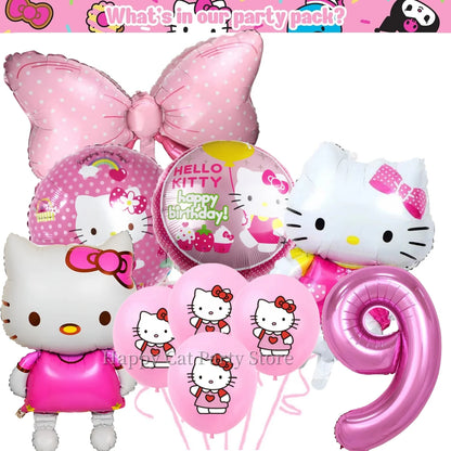 Kit de hello kitty para decoração de festa de aniversário de Kitt - 217 peças, incluindo top