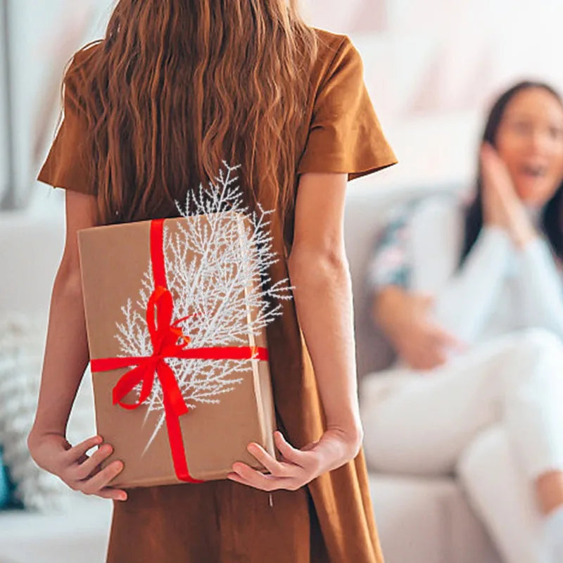 Pinho Agulhas Ramos Branco 10 Unidades Folhagem para Imitação de Natal Folha Artificial