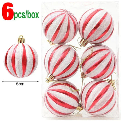 Bola Árvore de Natal Colorida Pintura 24 Peças de Enfeites de Bola de Natal, 6 cm Enfeites