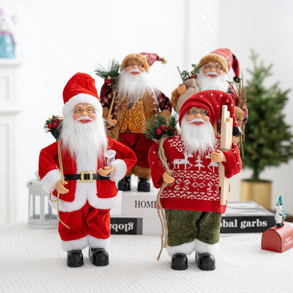 Boneco Papai Noel Lanterna Vermelho decoração de mesa de papai Noel de 30CM*11.81