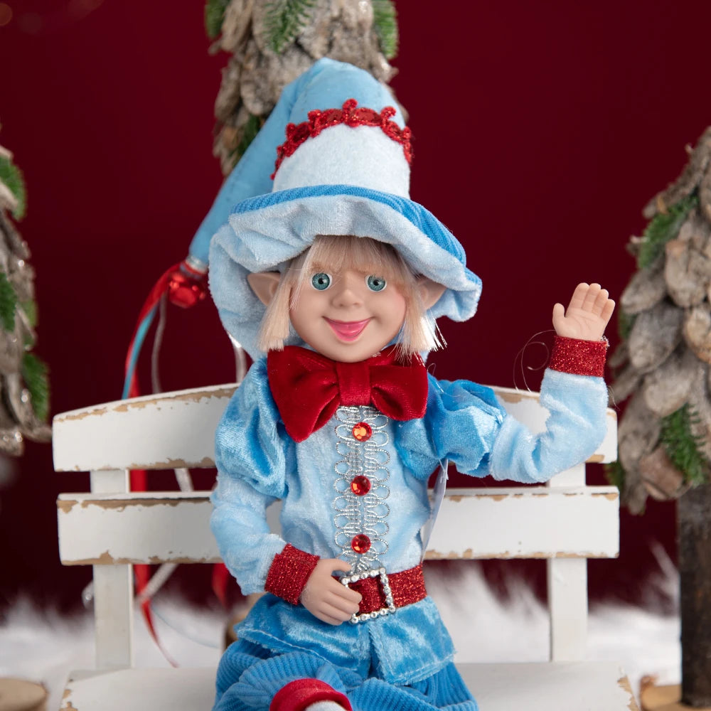 Elfos de Natal, conjunto de 2 bonecos de Elfo Vermelho e Branco, festa de Natal