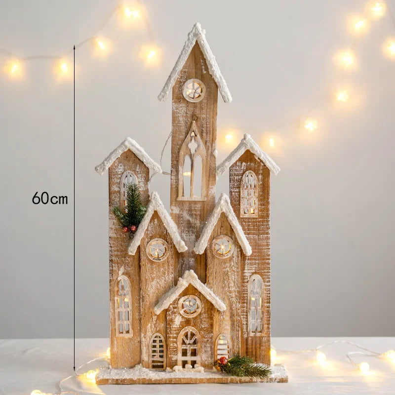 Cerca Decoração Natal Neve Pinho Decoração árvores Natal | Portão árvore natal madeira