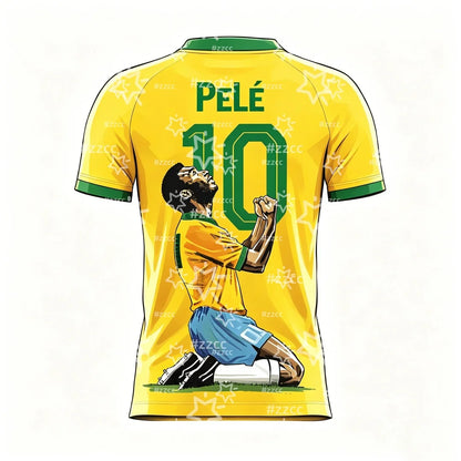 Camisa Pelé Brasil Camisa da Seleção Brasileira de Futebol, Verdes, Brasil Copa do Mundo