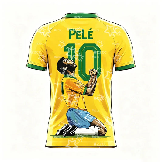 Camisa Pelé Brasil Camisa da Seleção Brasileira de Futebol, Verdes, Brasil Copa do Mundo