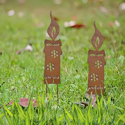 Estacas de quintal de Natal pequenas velas decoração de Natal 2 placas