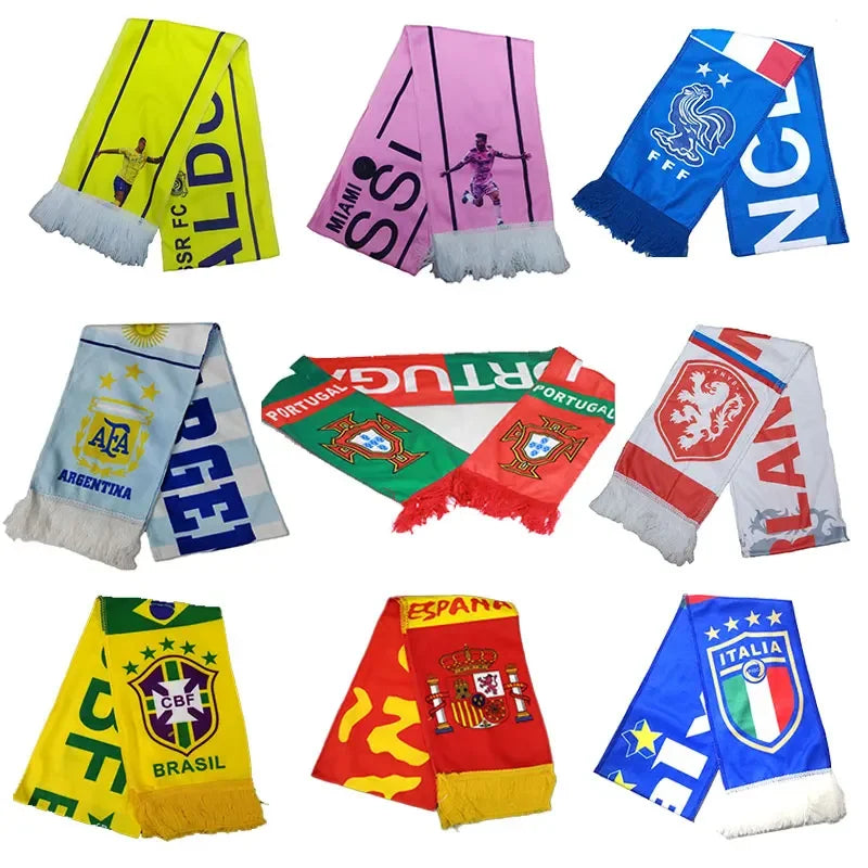 Cachecol para torcida de futebol Copa do Mundo, bandana para torcida de futebol, presente
