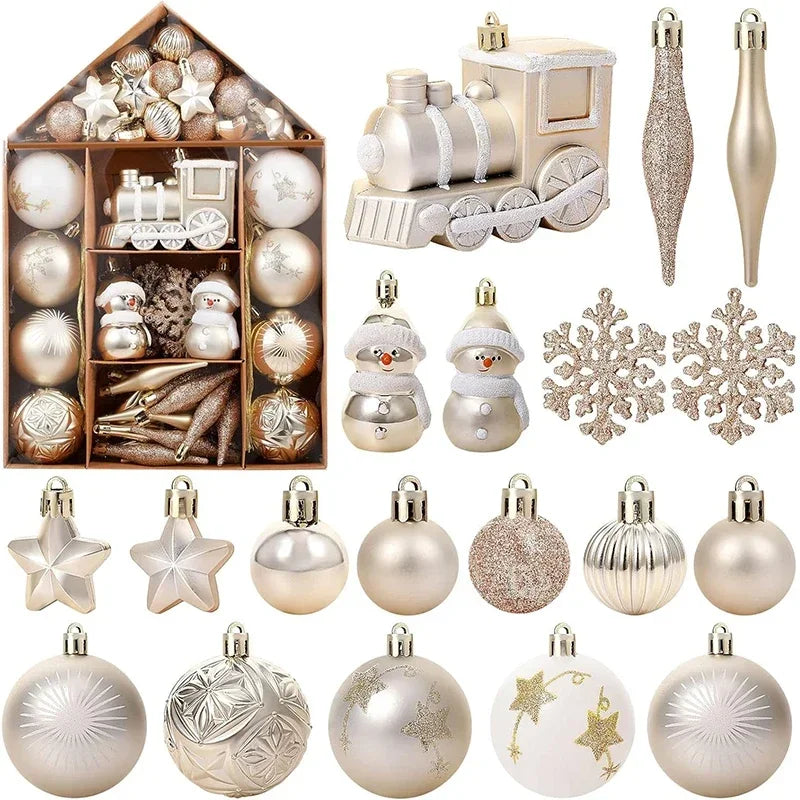 Bolas Natal Diversificados Conjunto de 72 peças de Enfeites de Bolas de Natal Clássico