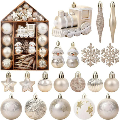 Bolas Natal Diversificados Conjunto de 72 peças de Enfeites de Bolas de Natal Clássico