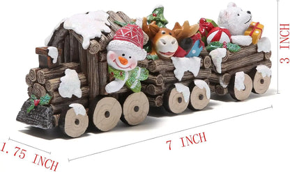 Trem de madeira com personagens de Natal Decoração de Natal Decoração Casa Interior