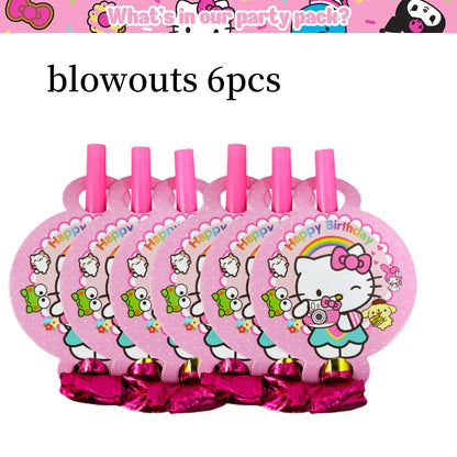 Kit de hello kitty para decoração de festa de aniversário de Kitt - 217 peças, incluindo top