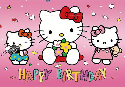 Cenários para festa Hello Kitty Girls  para festa de aniversário de gatinho, lembrancinhas