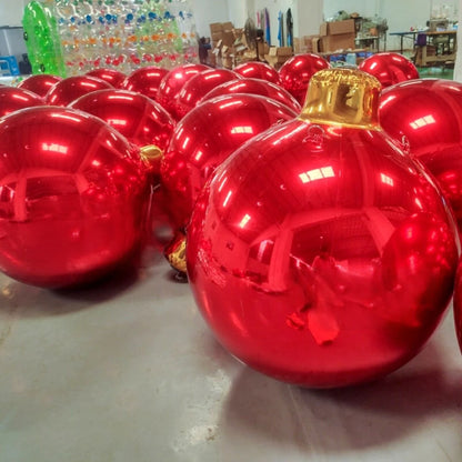 Bola Inflável Gigante de Natal Espelhada Ornamento Inflável de Natal Esferas Gigantes Festa
