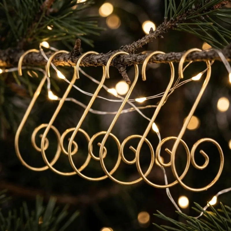 Gancho S para árvore de Natal Pacote com 100 Ganchos de Enfeite Verde Cabides de Natal