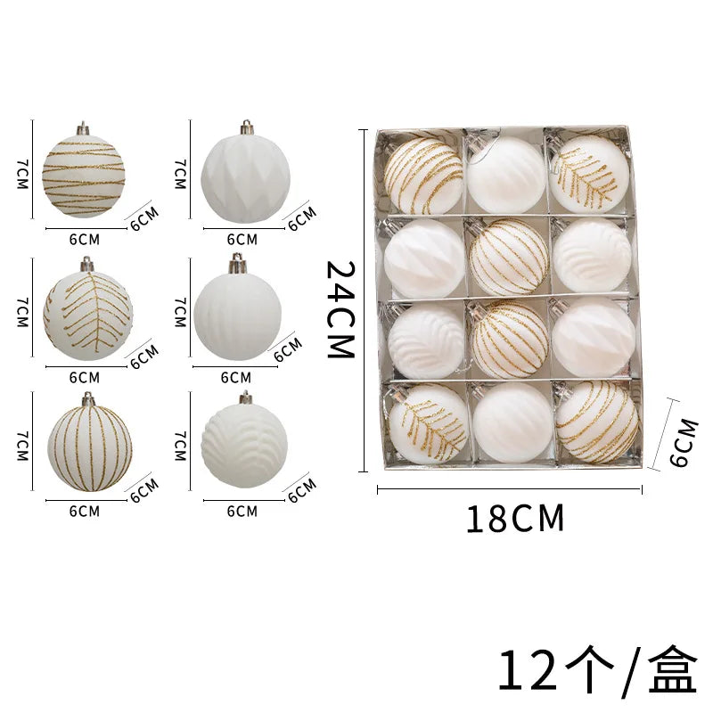 Bola de Natal 12 peças Bolas de Natal Enfeites Bolas de Natal Decorações Fácil de Usar