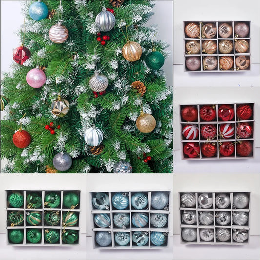 Bola de Natal 1 caixa de bolas de glitter, ecológicas, à prova d'água, de PVC, decorativas