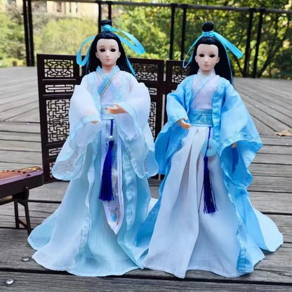 Boneca chinesa para menina, de boneca da Ásia com sapatos de suporte, cocar, boneca