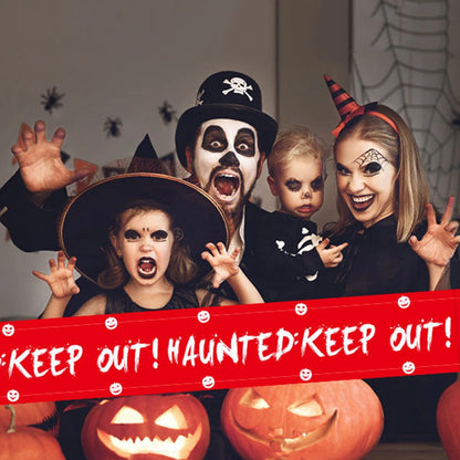 Pacote com 1 fita de advertência de Halloween, decoração de Halloween, fita de perigo