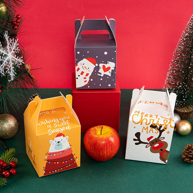 Caixas de presente de biscoito de Natal, caixa de doces com janela lembrancinhas