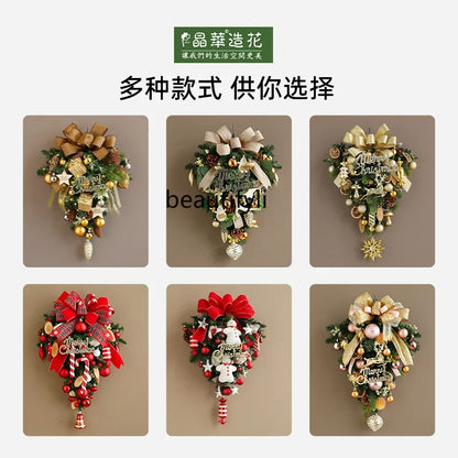 Guirlanda de Natal Nevada com Bolas Vermelhas, Pinhas e Azevinhos - Decoração Natalina