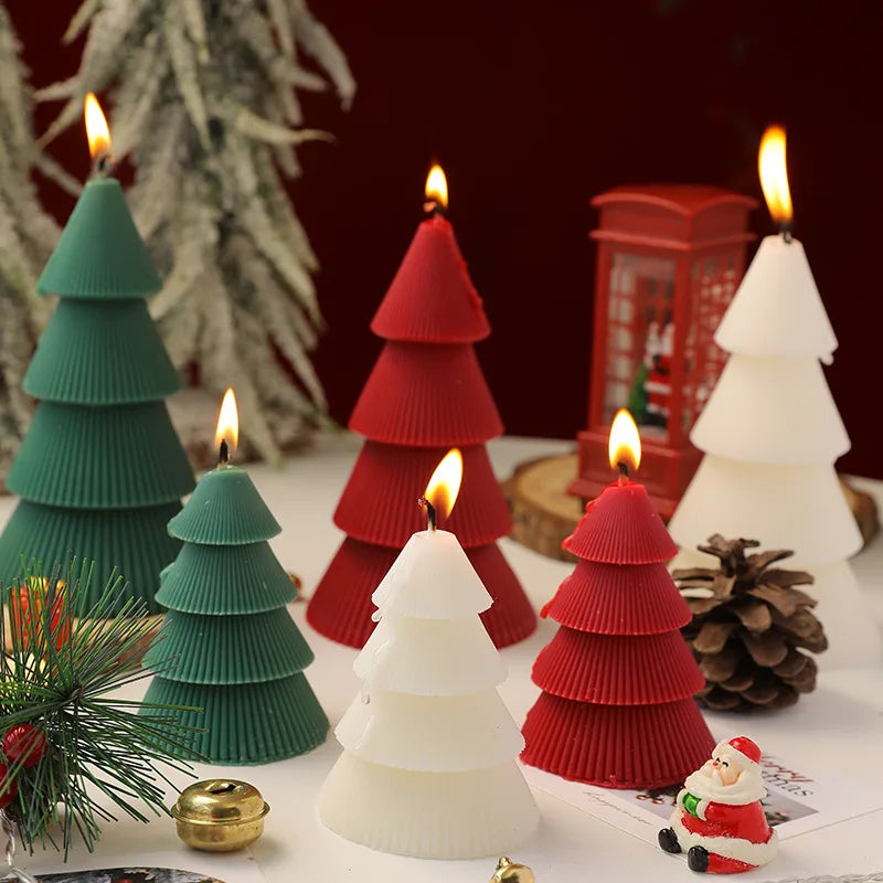 Vela de árvore de Natal 1 peça de velas Natal velas de cone de árvore Natal inverno vela