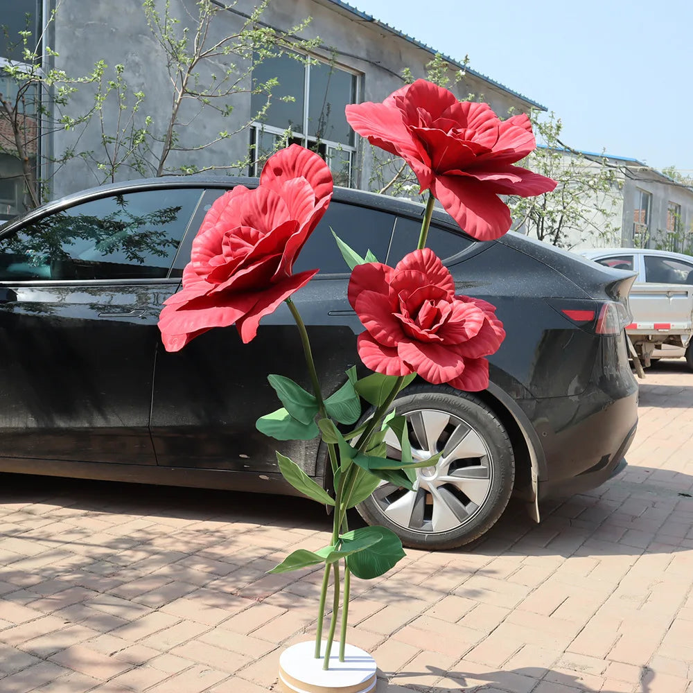Simulação Peônia Flor , Foto Adereços Janela Exibição Artificial e Gigante 50cm Flores
