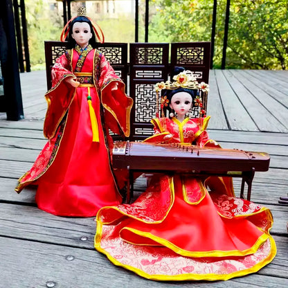 Boneca chinesa para menina, de boneca da Ásia com sapatos de suporte, cocar, boneca