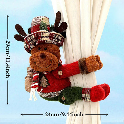 Fivela de Cortina de Natal Ajustável para Janela | Fivela Decorativa de Boneco de Neve