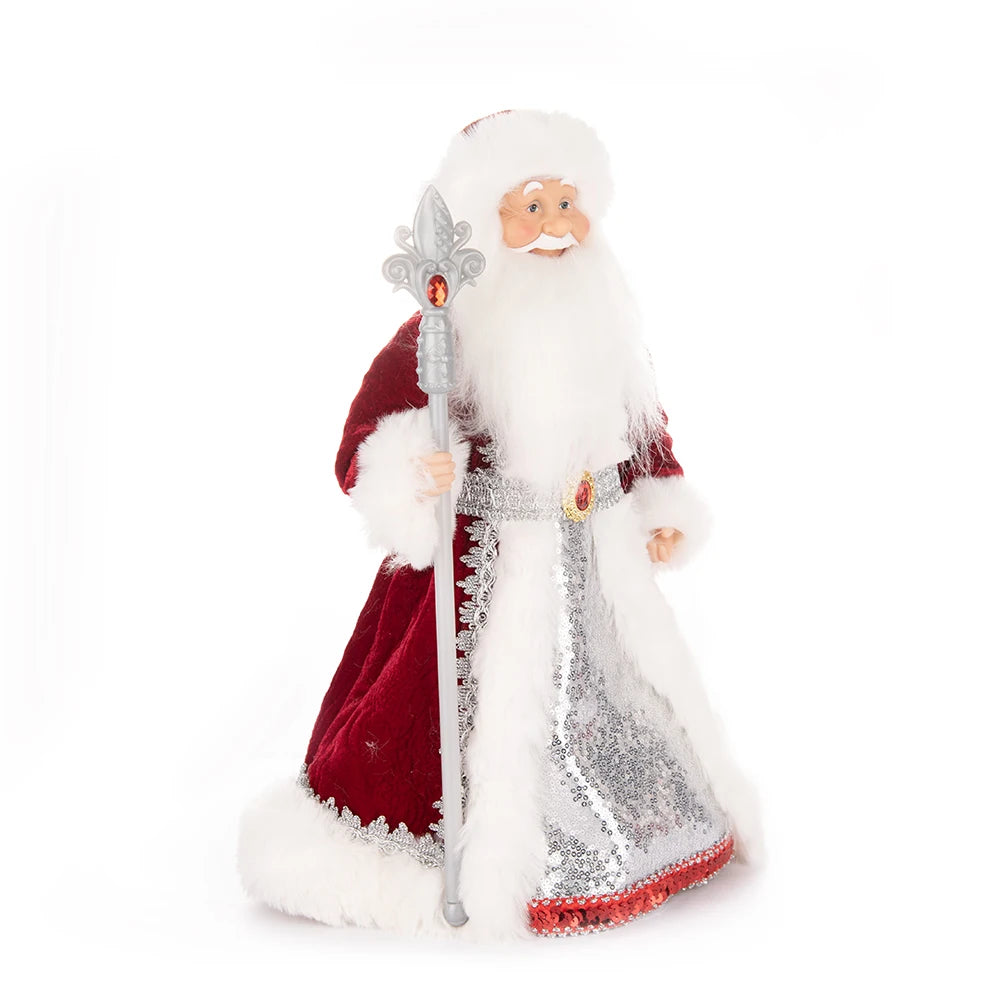 Papai Noel Grande Muñeco Cajado Azul Claro Figura do Papai Noel Ded Moroz Natalino
