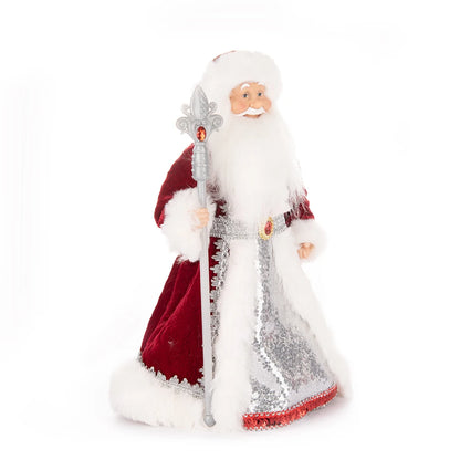 Papai Noel Grande Muñeco Cajado Azul Claro Figura do Papai Noel Ded Moroz Natalino