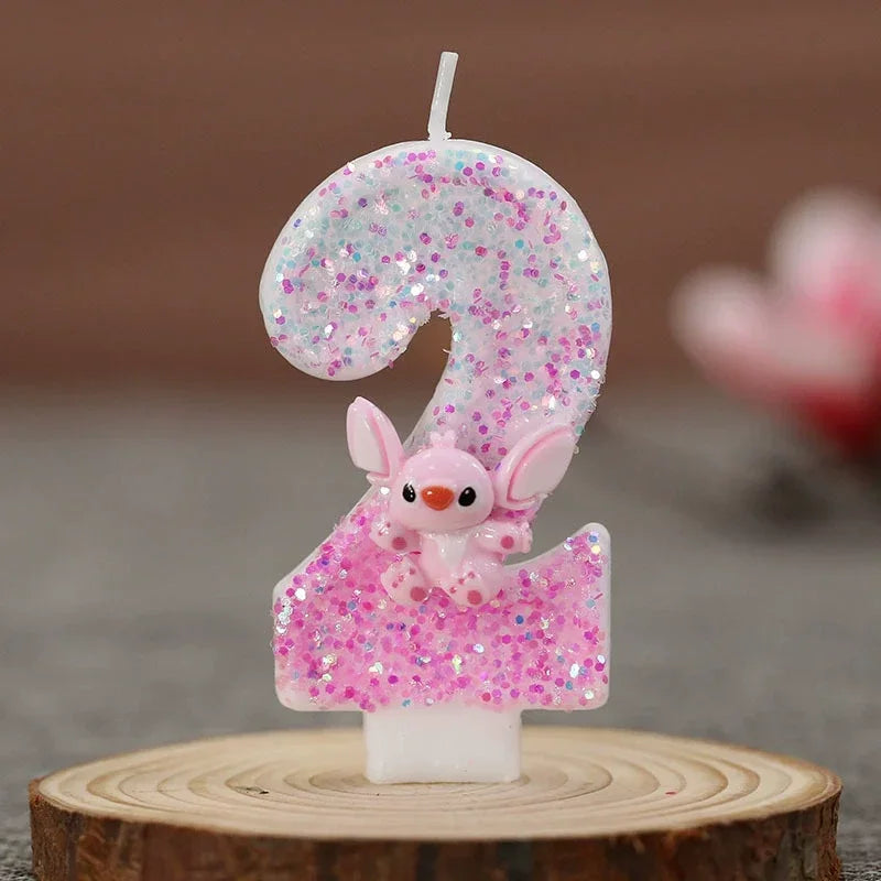 Vela Aniversário Stitch Em Biscuit Dois Digitos 1 A 9 Anos