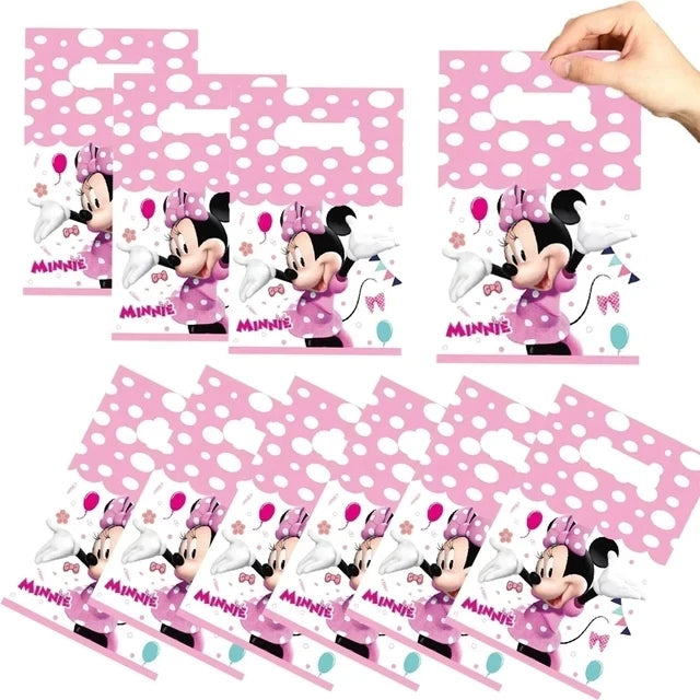 Kit Decoração Sacolas Presente Festa de Aniversário Infantil Mickey Baby e Minnie Baby