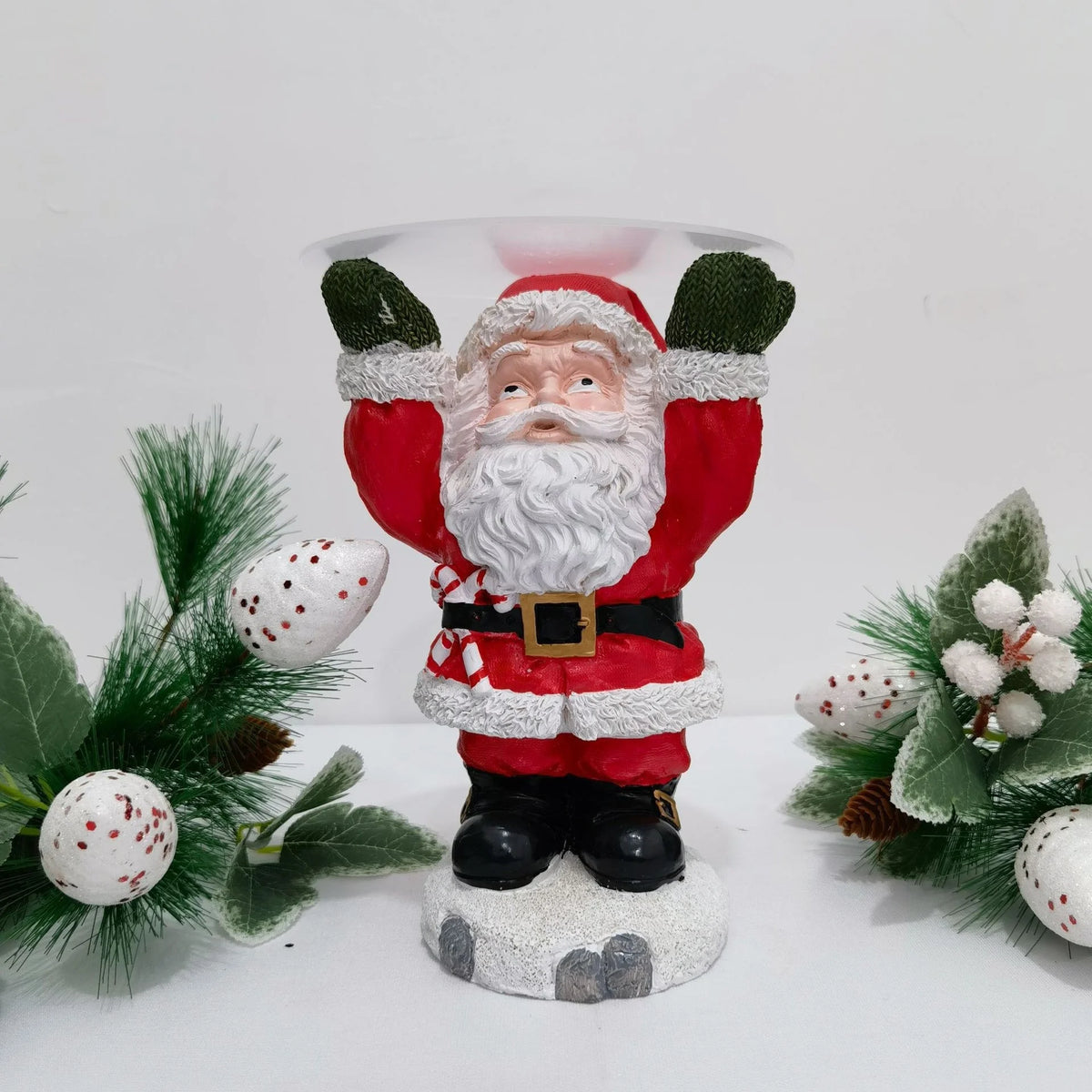 Bandejas Papai Noel Bandejas Lanches Enfeite Decorativo de Resina em Formato de Papai Noel