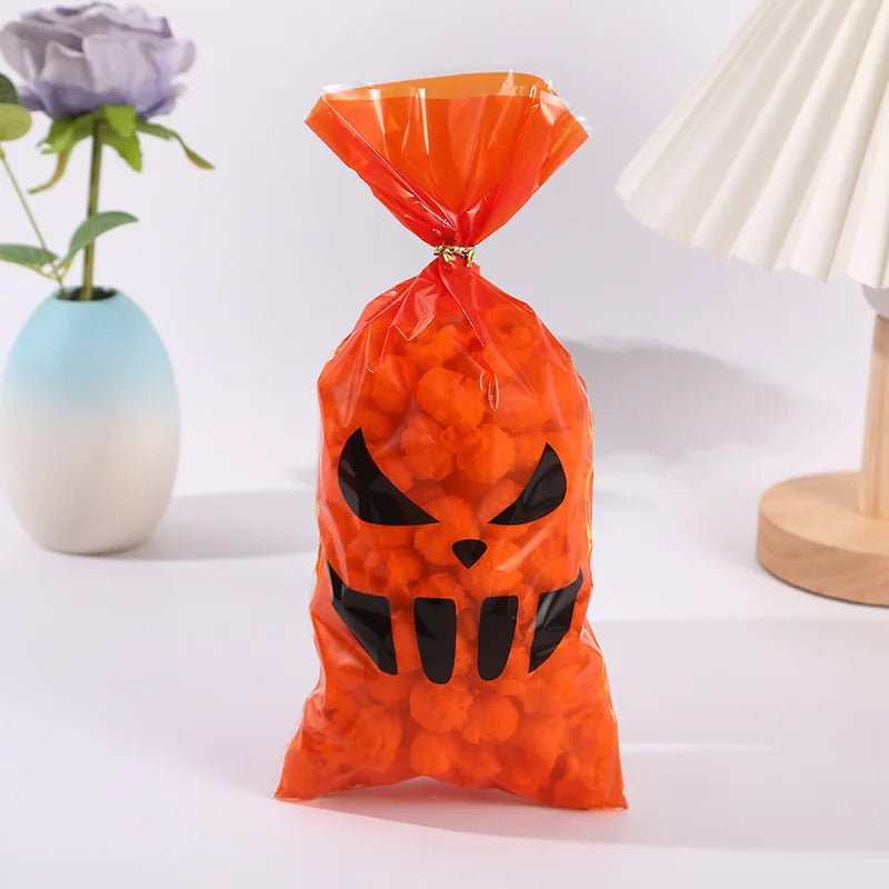 50 peças de sacos decorativos para lembrancinhas de festa de Halloween pretos