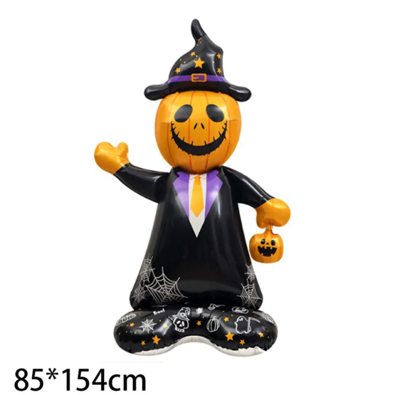 Balões grandes Halloween, conjunto independente balões grandes alumínio, abóbora