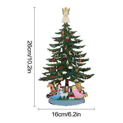 Árvore Natal De Mesa Enfeite Natalino 26,16Cm Madeira Luxo