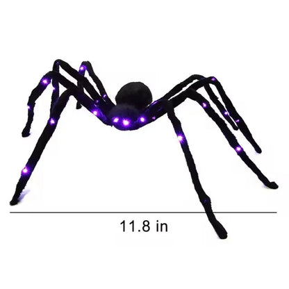 Aranhas Grandes Iluminadas de Halloween Adereços de Aranha Peluda Realista Halloween