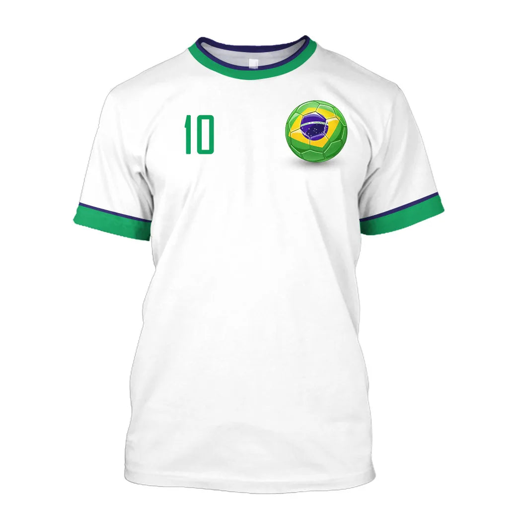 Camisa seleção brasileira Copa do Mundo Branco camiseta Brasil Adulto Masculina Feminina