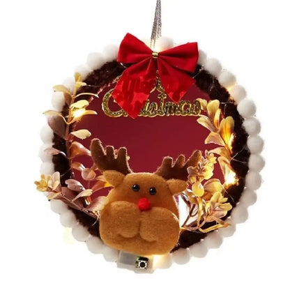 Guirlanda de Natal feita à mão com iluminação para decoração de festa de Natal