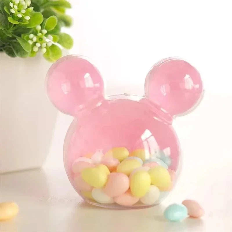 Caixa de Doces 24 peças de plástico Mickey Head Mouse caixa doces caixa  (24 peças rosa)