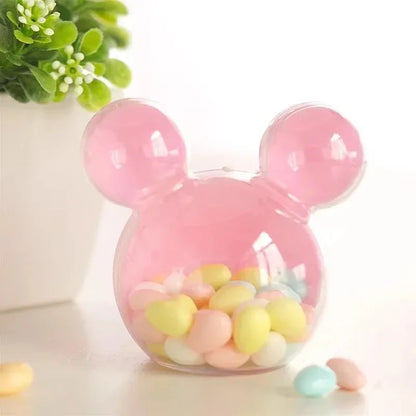 Caixa de Doces 24 peças de plástico Mickey Head Mouse caixa doces caixa  (24 peças rosa)