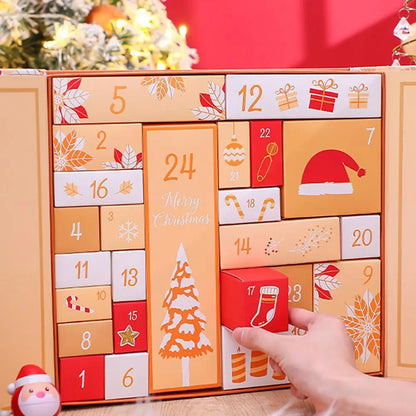 Calendário do Advento Decorado Calendário de Natal Contagem regressiva de 24 gavetas