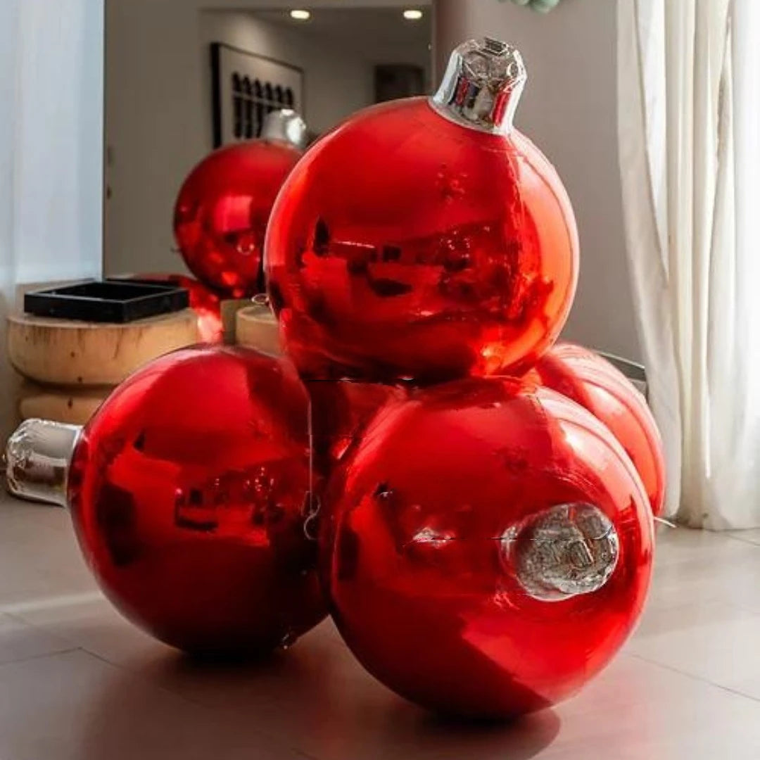 Bola Inflável Gigante de Natal Espelhada Ornamento Inflável de Natal Esferas Gigantes Festa