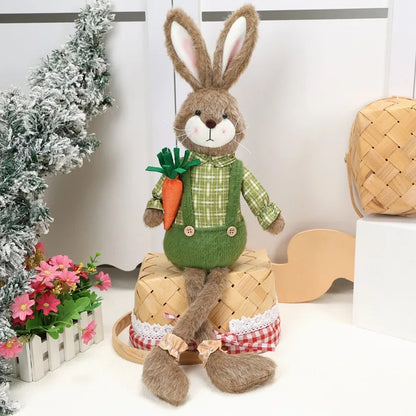 Coelho de Pano Artesanal de Páscoa Adorável Enfeite de Mesa Criativo Decoração Festiva
