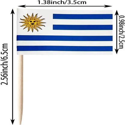Bandeirinhas Copa do Mundo 500 Peças Bandeira do Uruguai Bandeiras de palito de dente
