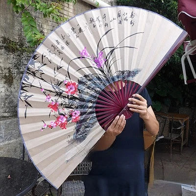 Leque Diferente De Madeira 120x220cm Bambu Branco leque de papel branco de bambu