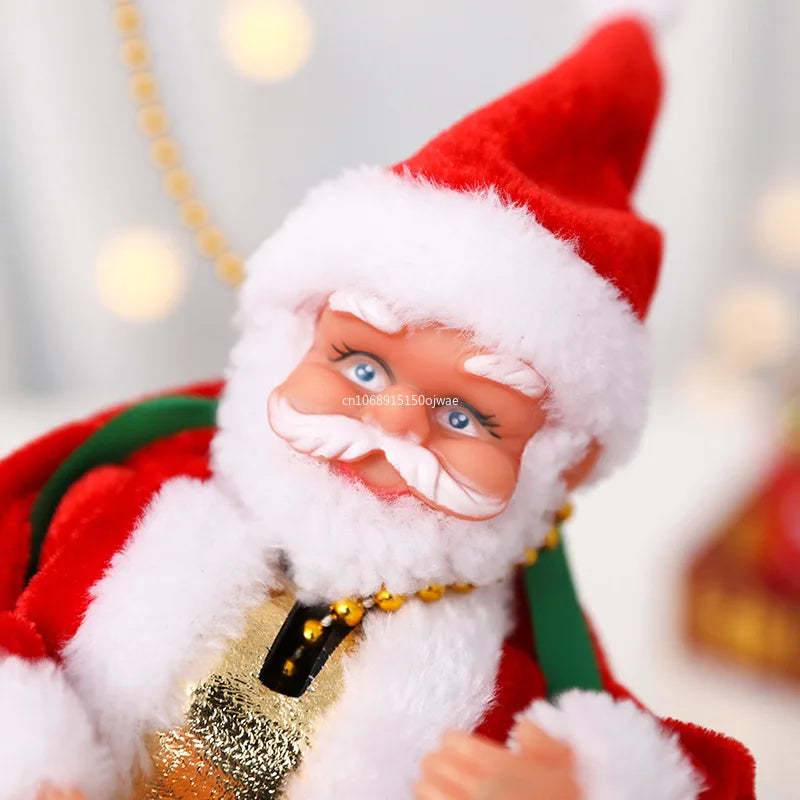 Papai Noel de escalada com música, o som de Papai Noel de escalada elétrica Papai Noel