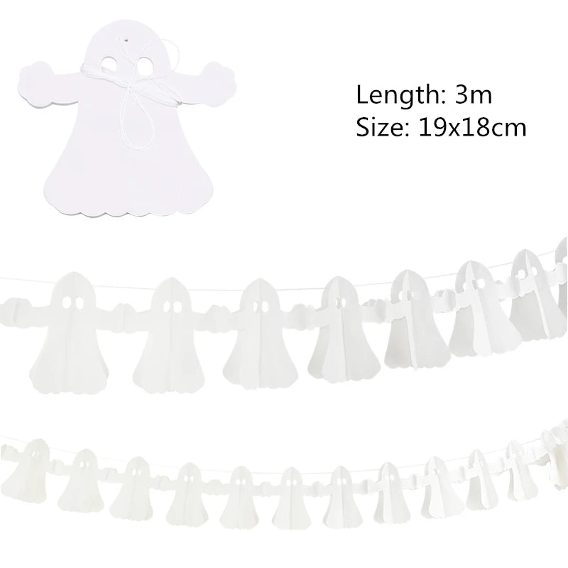 Guirlanda Sinfonia para Dia das Bruxas, 10 peças, abóbora, morcego, fantasma, aranha